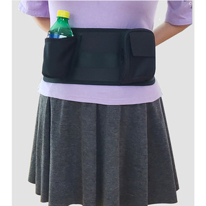 Sac de taille de course à pied pour hommes, noir, en tissu Oxford 600D, multifonctionnel pour sports de plein air, avec poche zippée pour téléphone et bouteille d'eau - Product Image 2