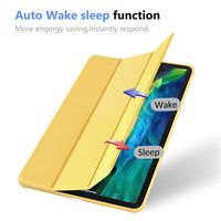 Étui pour iPad Pro 11 pouces, support pliable à trois volets, fonction veille/réveil automatique, coque arrière souple en TPU, antichoc pour iPad Pro 11