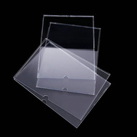 Boîte de présentation en acrylique transparente de haute qualité, format A4, écologique, avec surface brillante et fente pour carte