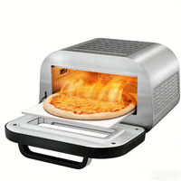 Oven Pizza Listrik Storman 1800W Konveksi Baja Tahan Karat Italia Kapasitas 15L Desain Modern untuk Hotel dan Rumah Tangga