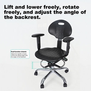 Sedia da <span class=keywords><strong>Laboratorio</strong></span> KEDE ESD in PU <span class=keywords><strong>con</strong></span> Braccioli, Altezza Regolabile, Sedia Ergonomica da Ufficio per Ospedali, Officine, Camere Bianche e Laboratori - Product Image 5