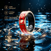 Anneau intelligent personnalisé multifonctionnel, étanche IP68 5ATM, fin, en acier inoxydable, moniteur de fréquence cardiaque, moniteur d'oxygène sanguin, tracker de forme physique