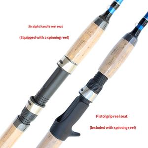 Caña de Pescar de Carbono de 1.68m/1.8m/2.1m/2.4m/2.7m/3m, 2 Piezas, Acción Media, para Lubina, Caballito de Mar, Calamar, Spinning, Baitcasting, Acero Inoxidable - Product Image 3