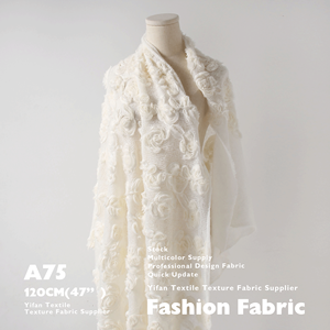 Thời Trang 3D Thêu Vải Len Pha Trộn Dệt Kim Độc Đáo Rose Buds Căng Độ Đàn Hồi Mềm Len Vải Cho May Mặc/Dress/Cardigan - Product Image 6