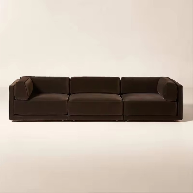 Modern Luxury 3-piece Velvet Customize Size Modular Couch Sectional Sofa for Living Room