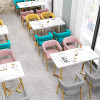 Usine Foshan Restaurant Cabine en bois massif Table à manger et chaise combinaison cuir Mobilier commercial de luxe moderne et léger