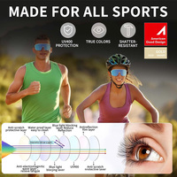 Lunettes de cyclisme sans fil, lunettes de sport avec protection UV400, lunettes de soleil sport Bluetooth avec audio intégré