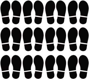 Impresiones Pegatinas <span class=keywords><strong>de</strong></span> huella <span class=keywords><strong>de</strong></span> Zapato Negro Huella <span class=keywords><strong>de</strong></span> piso Calcomanías Pegatinas <span class=keywords><strong>para</strong></span> piso Señal Guía Direcciones Pies Distancia Calcomanías <span class=keywords><strong>de</strong></span> pared - Product Image 2