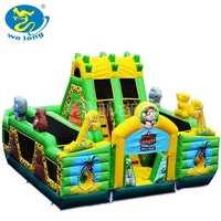 Le château gonflable extérieur gonflable peut être personnalisé toboggan INFLATANLE Le matériau utilise un château gonflable en PVC pour la fête