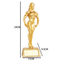 Trophée de musculation résine hommes statue fabricant Résine Bronze Femme Bodybuilder Figurine Bodybuilding Statue Trophée