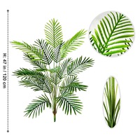 Ranting Daun Palem Buatan Berkualitas Tinggi 90-120cm, Daun-daun yang Menyerupai Asli untuk Dekorasi Rumah, Kantor, dan Pernikahan