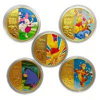 Pièce de monnaie commémorative 2026 Personnage de dessin animé Ours Mignon Ami du Miel, 5 designs, en métal plaqué or, avec étui
