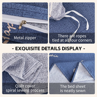 Vente en gros de draps de lit personnalisés en coton 100% - Ensemble de literie 4 pièces - Housse de couette - Taille King Size - Taille Queen Size - Taille Full - Super doux - Luxe