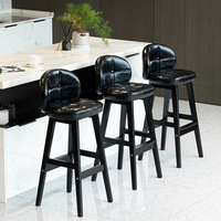 Tabouret de Bar en cuir moderne rustique nordique classique haut comptoir de cuisine chaise en métal dossier réglable pour mariages hôtels salon