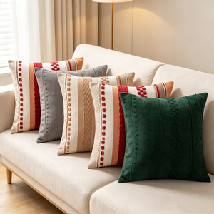 Decorative Christmas Chenille Textured Square Cushion <b>Cover</b> <b>Sofa</b> Throw Pillow <b>Cover</b> Factory Wholesale <b>For</b> Shops - Product Image 1