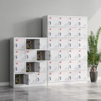 Casier de chargeur de téléphone portable en acier à 12 portes Outil d'atelier d'usine Armoire de charge Coffre-fort verrouillable Armoires de classement en métal