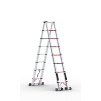 Échelle escamotable multifonctionnelle en aluminium, portable, pliable, moderne, à motif chevron noir et blanc, pour entrepôt