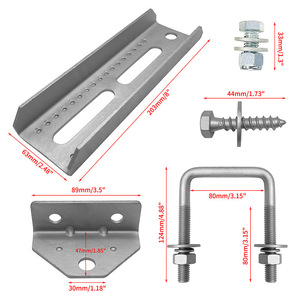 Kit de support de traverse en acier inoxydable pour remorque de bateau RAB001, accessoires de montage pour bateau pneumatique et véhicule mobile - Product Image 3