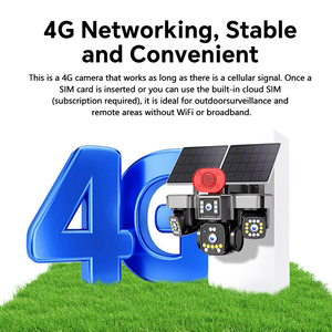 กล้องวงจรปิดสำหรับงานวิศวกรรมภายนอกอาคาร 16MP 4G พลังงานแสงอาทิตย์ 4 เลนส์ 6 มอเตอร์ ภาพสีกลางคืนเต็มรูปแบบ AOV ประหยัดพลังงาน กล้องรักษาความปลอดภัยสำหรับธุรกิจ - Product Image 2