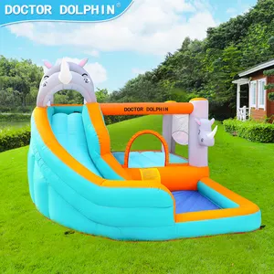 Médico dolphin animal piscina bolas, jogo especial inflável casa saltar deslizamento de água