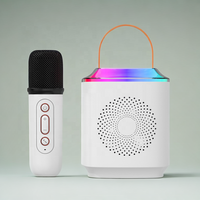 Speaker Nirkabel Portabel untuk Penggunaan di Rumah dengan Lampu LED RGB & Mikrofon Stereo Fitur Jam Komunikasi AUX untuk Audio Karaoke
