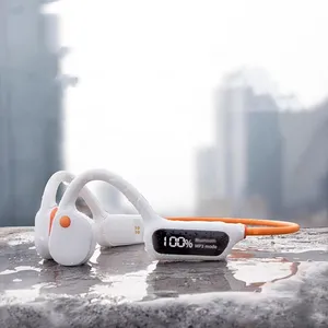 POLVCDG earphone nirkabel, headphone nirkabel konduksi tulang udara IPX8 30m tahan air BT