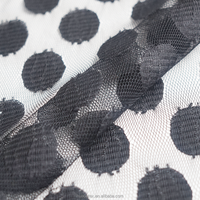 Tissu en dentelle Hengan tricoté léger 95% nylon 5% élasthanne, largeur 150 cm, 52 GSM, noir, pour vêtements féminins, robes, lingerie, confection