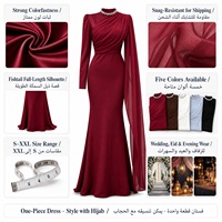 Nouvelle robe de soirée spéciale Eid, tissu satiné brillant, cape fluide asymétrique, bordure de col en cristal, silhouette longue, Abaya Dubaï