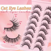 Cils artificiels en coton faits à la main, effet œil de chat, aspect naturel, épaisseur 0,07 mm, 8 paires, PBT ISABELLA GA04