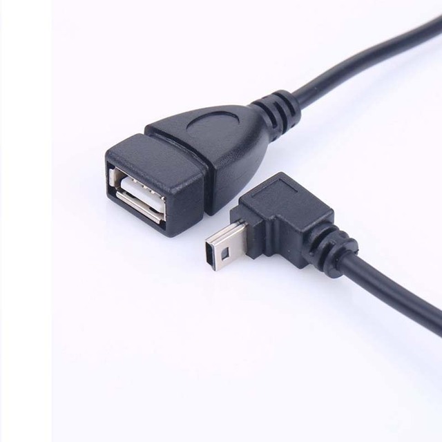 Cantell 90 Degree Usb Cable USB 2.0 Female to Mini USB 5Pin Male Adapter OTG  Cable