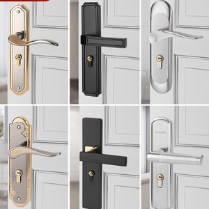 Universal Black Home Use <strong>Lock</strong> Set Silent Old-Style Three-Piece <strong>Door</strong> Handle Replacement For Bedroom Interior Old <strong>Doors</strong> - Product Image 3
