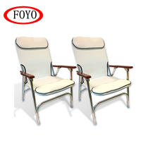 Foyo — chaise de pont rembourré en aluminium anodisé, pour bateau, blanc
