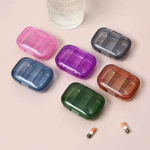 Pastillero Semanal Portátil de 3 Compartimentos, Dispensador Transparente Colorido, Mini Pastillero de Siete Días - Product Image 2