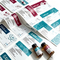 Autocollants d'emballage personnalisés en vinyle imperméable pour flacons de peptides, pour poudre de peptides de laboratoire biotechnologique, contenants de 2 ml, 10 ml, 15 ml