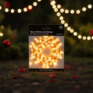 Warm White LED <b>String</b> 400 <b>Lights</b> 131.2 Ft PVC Party Lighting - Product Image 2