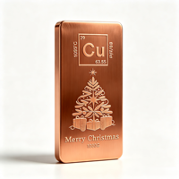 Barre de cuivre Radiant de 1 kg, 99,9 % pure, gravée au laser, finition brossée, édition limitée Noël, cadeau
