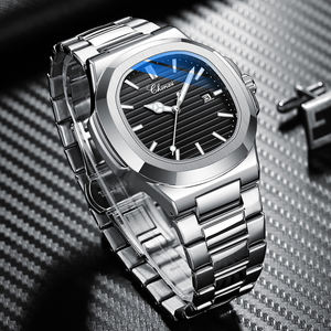 Fabricant de montres Shenzhen personnalisé meilleur couple or argent carré montre-bracelet lumineuse ensemble étanche pour homme et femme comme cadeau - Product Image 3