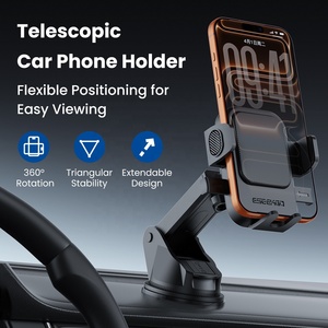 Support de téléphone pour voiture ESEEKGO CH-18 ABS avec ventouse et bras extensible, rotatif à 360 degrés, fixation à une touche, compatible avec les appareils de 4,7 à 7 pouces - Product Image 6