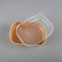 Boîte à lunch jetable en papier kraft imperméable avec revêtement UV et lamination brillante pour la restauration rapide et l'emballage à emporter