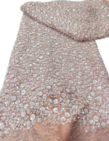 Tissus en dentelle perlée à sequins 100 % coton écologiques HFX 2025 – Robes de mariée nigérianes et sacs de haute qualité pour fêtes