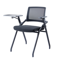 Chaise d'étudiant ergonomique en maille pour centre de formation, siège actif pour salle de classe avec tablette d'écriture, capacité d'empilage