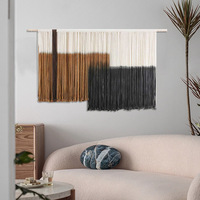Main grand Dip-Dye géométrique macramé tenture murale moderne mur décoratif tapisserie rideau glands teint salon décor