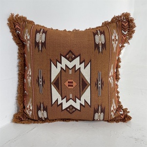 Tùy chỉnh tấm thảm dệt 45*45cm <span class=keywords><strong>sofa</strong></span> Cushion Cover Jacquard gối với 5cm rìa - Product Image 3