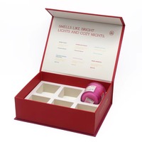Boîte d'emballage personnalisée pour bougies en forme de livre, boîte cadeau magnétique en carton écologique avec insert en EVA