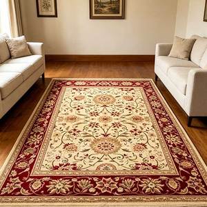 Tapis de zone SAFAVIEH <span class=keywords><strong>Lyndhurst</strong></span> Collection à motif floral 8x10, ivoire et rouge, style oriental traditionnel, en polypropylène, sans perte de poils, facile d'entretien - Product Image 4