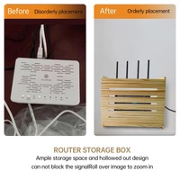 Routeur Wifi en bois étagère support multiprise gestion des câbles Hider Rack mural suspendu Wifi routeur boîte de rangement