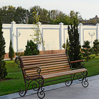 Banc d'extérieur TTD en métal au design contemporain et à l'apparence antique, mobilier de patio