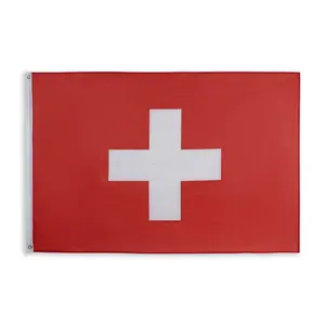 Nuoxin Großhandel 3 * 5 Fuß 100 % Polyester Nation kundenspezifisch im Freien Schweizer Flagge für jeden Anlass