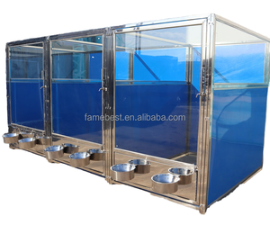 Chenil pliable de luxe pour chien <span class=keywords><strong>Cage</strong></span> moderne pour animaux de compagnie pour perruches lapins transporteurs boîte de luxe en bois fer acier Fiber plastique métal - Product Image 5