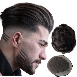 Tupé para hombres con sistema de <span class=keywords><strong>prótesis</strong></span> de cabello humano indio de varios tamaños y superventas Q6, precio al por mayor - Product Image 1